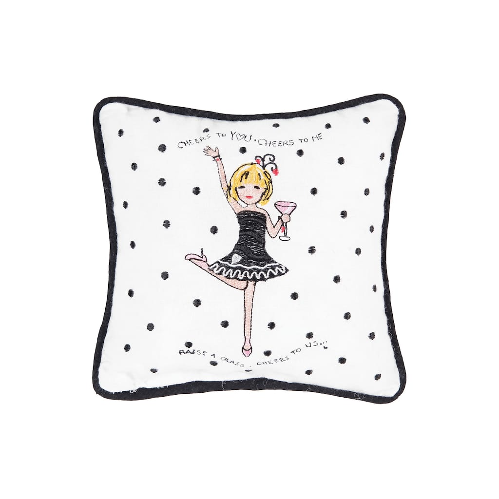 Cheers To Everything Embroidered Petite Throw Pillow