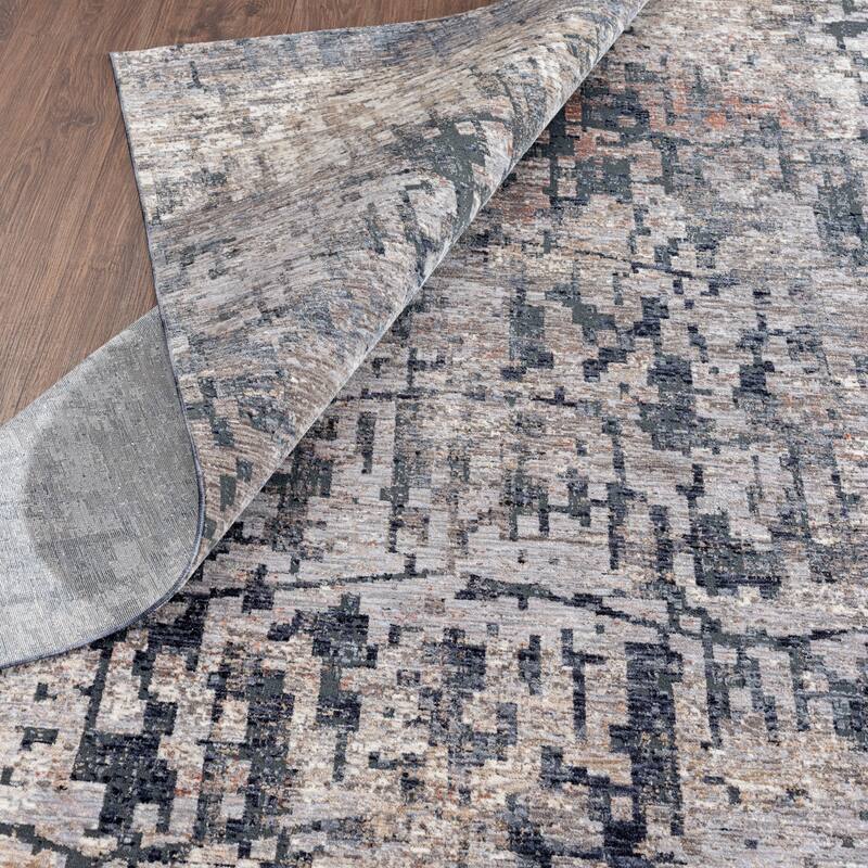 Greys/Coal Abstract Area Rug