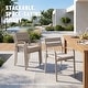 preview thumbnail 34 of 45, Outdoor Stackable Aluminum Dining Chair with Cushion (Set of 4)