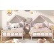 preview thumbnail 7 of 13, House Design Double Twin Size Metal Platform Bed with Built-in Nightstand