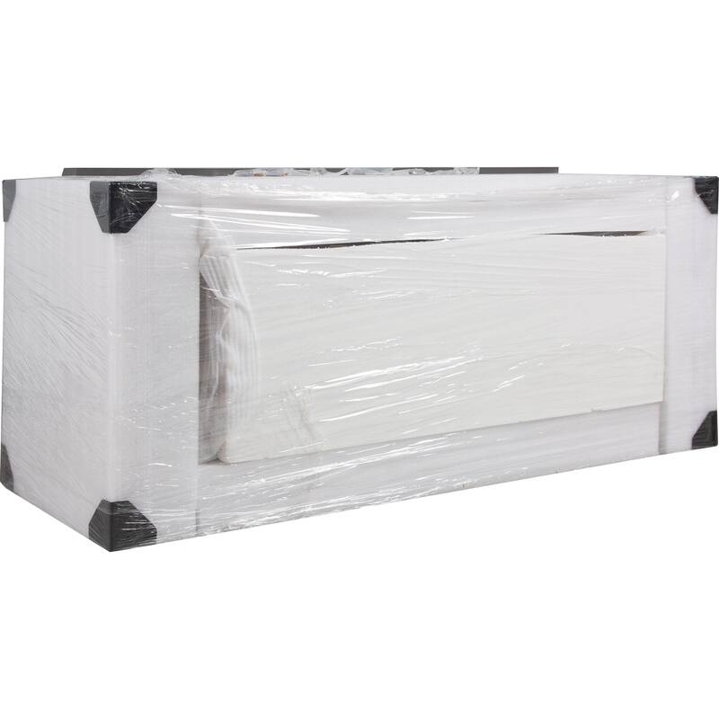 GDFStudio - Carter Floating Bathroom Vanity with Black Quartz Sand Countertops & Soft-Close Drawers