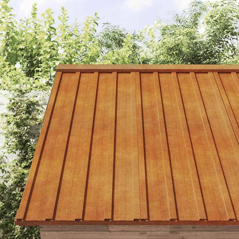 vidaXL Roof Panels Roofing Material Profile Sheet Sheds Rusty Corten Steel - 31.5" x 17.3"/ 12
