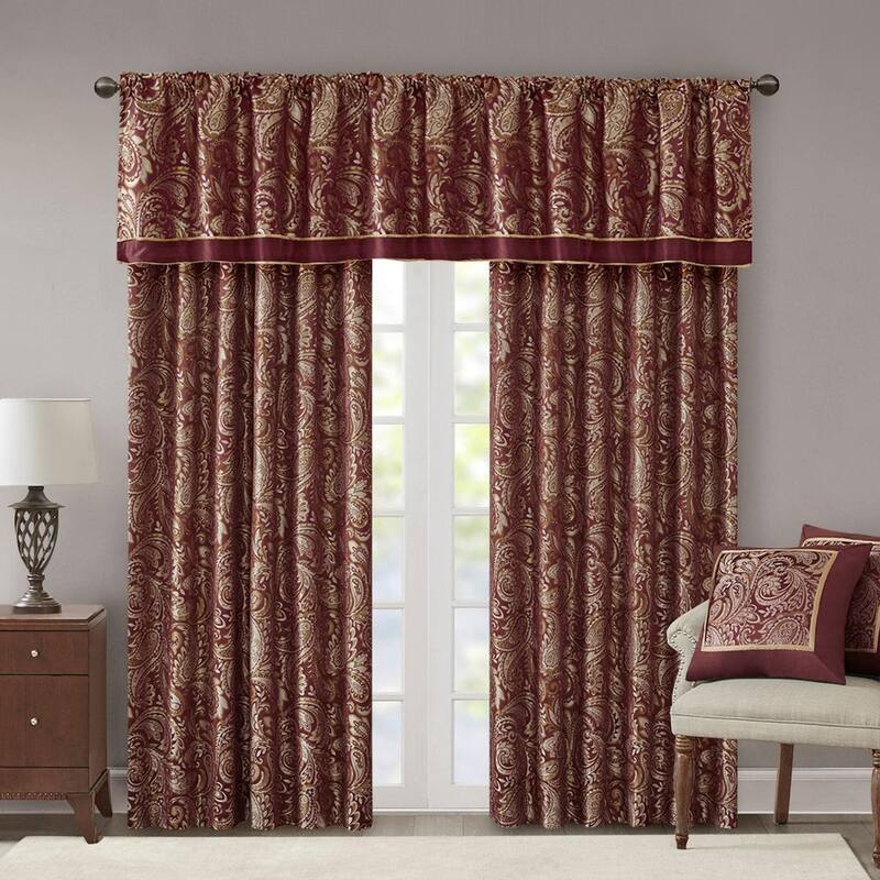 Jacquard Curtain Panel Pair(2 Pcs Window Panels) - Multicolor-3