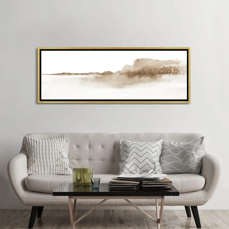 iCanvas "Watercolor Landscape XVI - Panoramic" by Nouveau Prints Framed Canvas Print