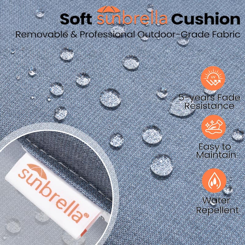 Pellebant Patio Outdoor Aluminum Swivel Bar Stools with Sunbrella Cushion - 21.7 in W x 16.5 in D x 46 in H