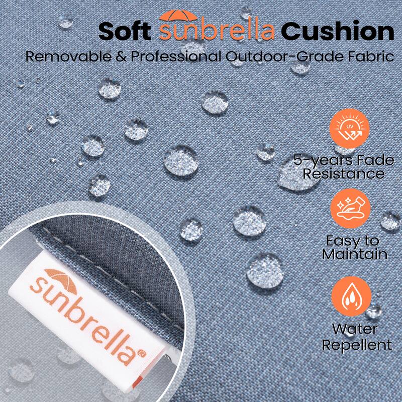 Pellebant Patio Outdoor Indoor Aluminum Swivel Bar Stools Dining Chairs with Sunbrella Cushion