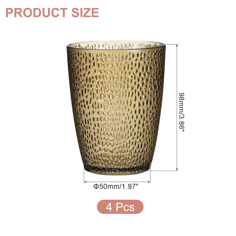 Acrylic Drinking Glasses, 4Pcs Plastic Reusable Tumbler - Coffee - 10oz
