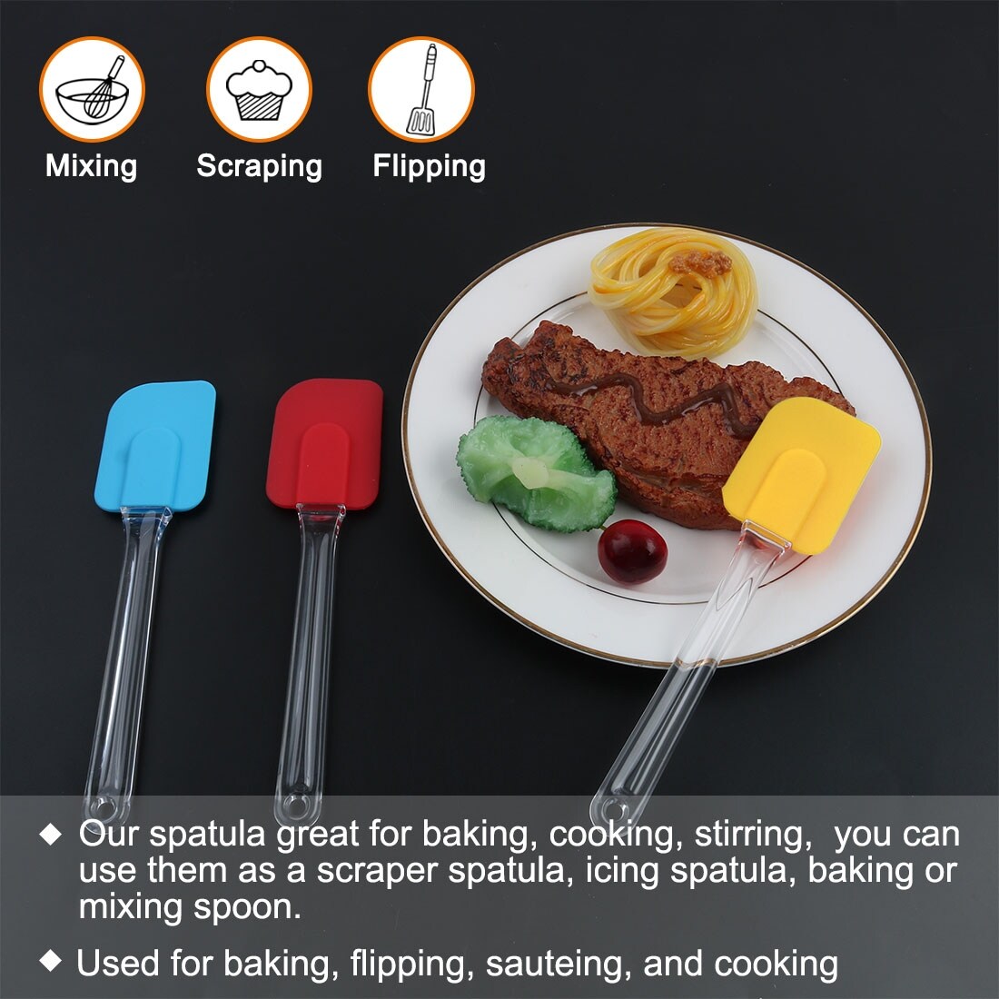 Best Quality Heat Resistant Kitchen Silicone Spatula for Baking Cooking,  Heat Resistant Small Red Full Food Silicone Spatula - China Baking and  Kitchen price