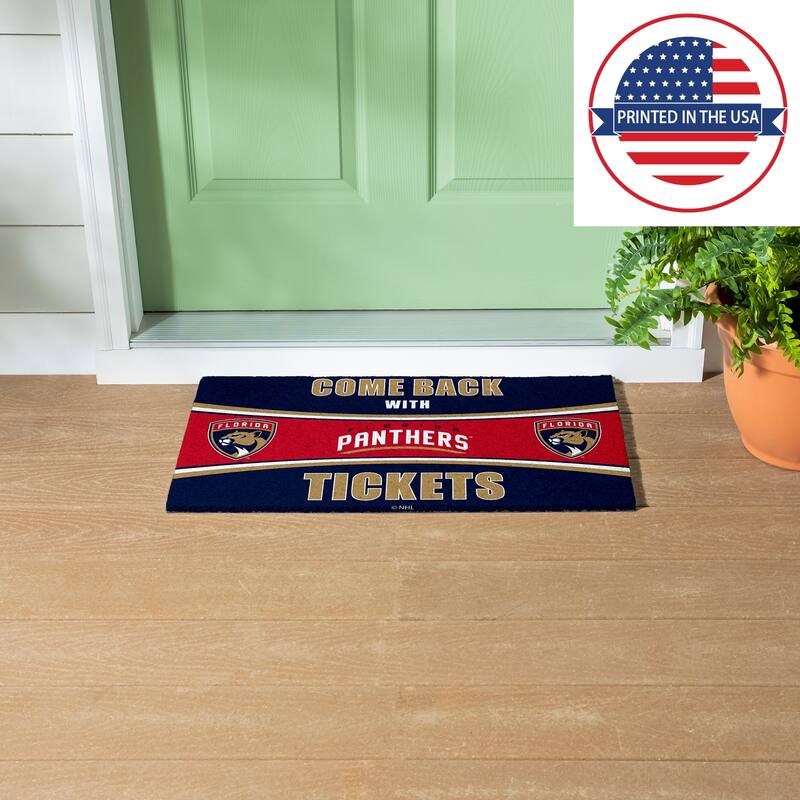 Edmonton Oilers 28 in. x 16 in. PVC "Come Back With Tickets" Trapper Door Mat