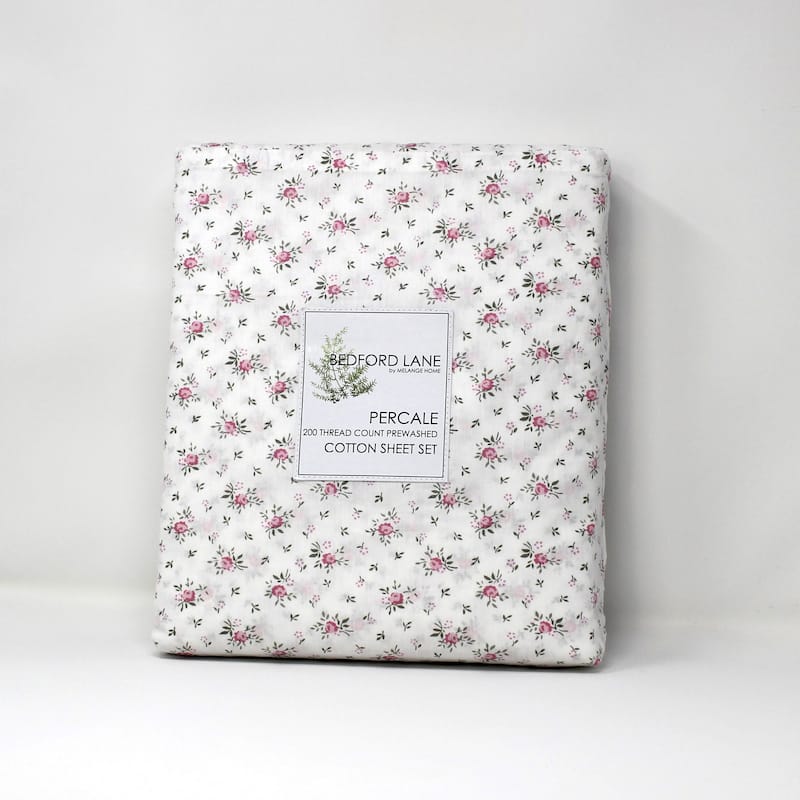 Floral Collection Percale Cotton Sheet Set