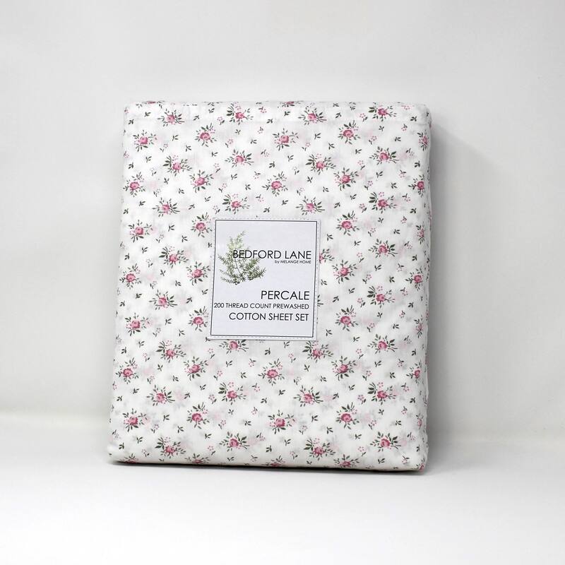 Bedford Lane Floral Collection Percale Cotton Sheet Set On Sale Bed