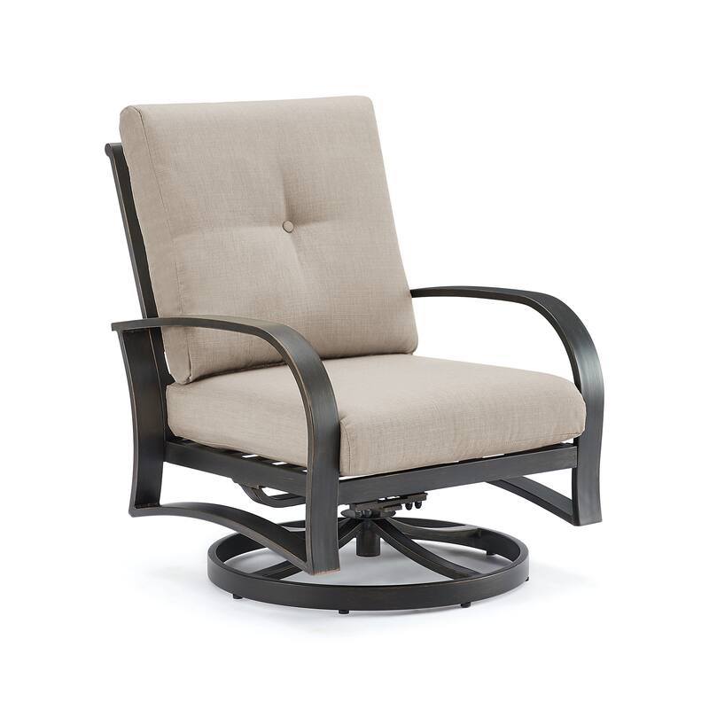 Outdoor Club Chair, Patio Aluminum Single Chair with Sunbrella Fabric Cushion
