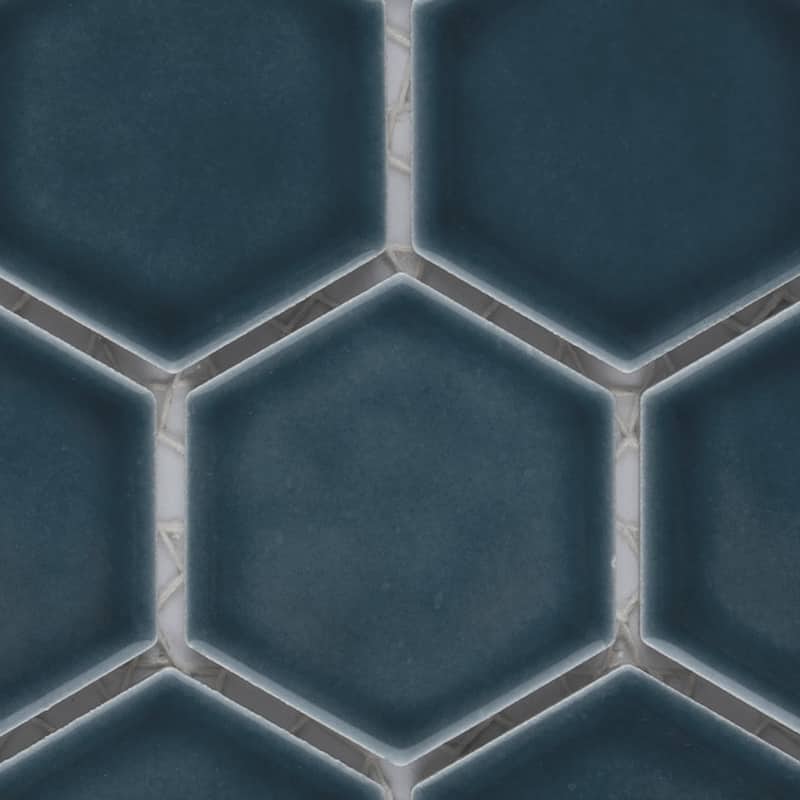 Merola Tile Tribeca 2" Hex Glacier Blue 6" x 6" Porcelain Floor and Wall Tile