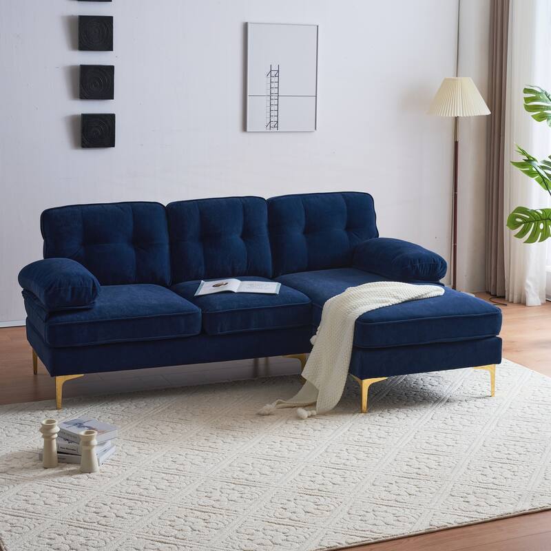 Modern Sectional Sofas Couches Velvet L-Shaped Couches