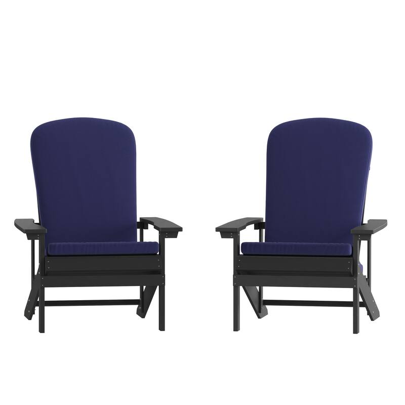 Indoor/Outdoor Adirondack Chairs with Cushions - Set of 2