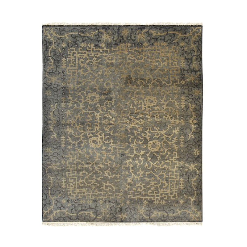 Black Handmade Wool Ningxia Rug by , Luxurious Area Rug for Adding Timeless Style and Warmth to Your Living Room