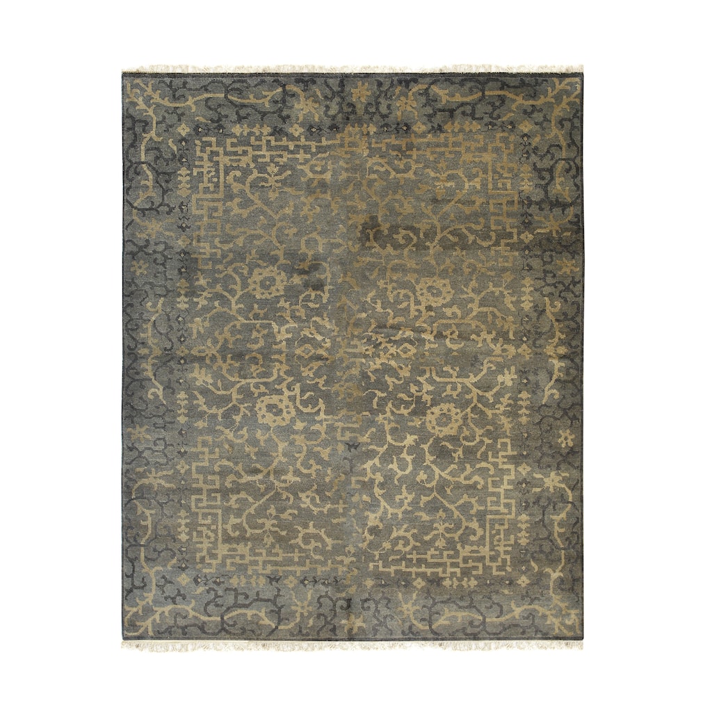 Black Handmade Wool Ningxia Rug by , Luxurious Area Rug for Adding Timeless Style and Warmth to Your Living Room