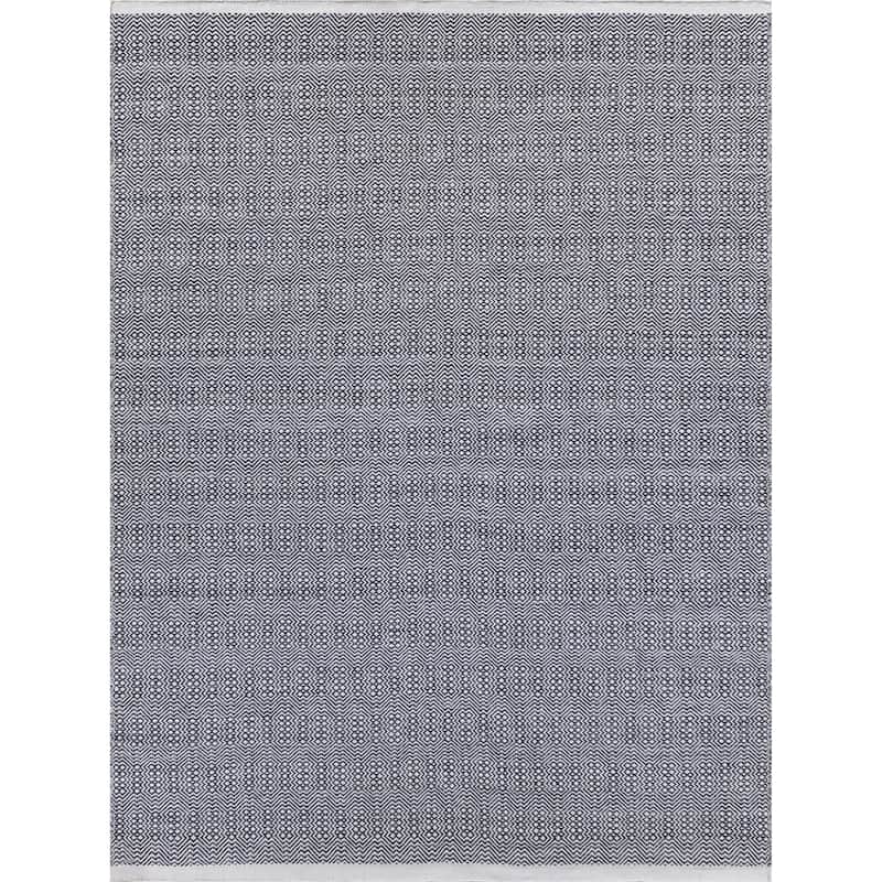 EXQUISITE RUGS Echo Indoor/Outdoor Flatweave PET yarn Ivory/Grey Area Rug.