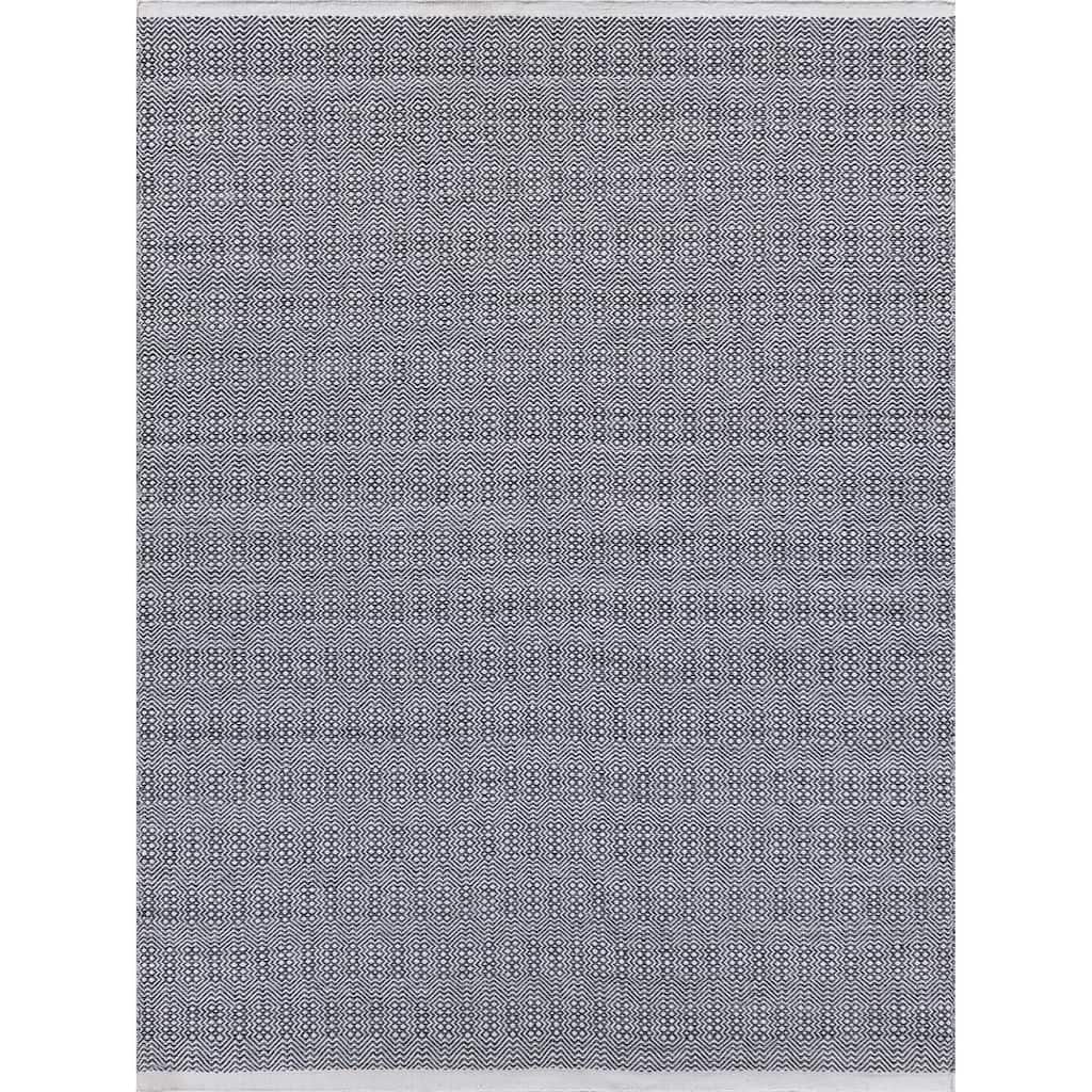 EXQUISITE RUGS Echo Indoor/Outdoor Flatweave PET yarn Ivory/Grey Area Rug.