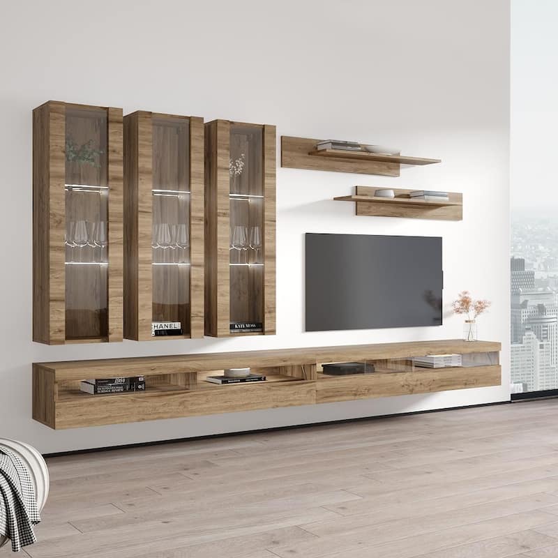Fly E3 35TV Wall Mounted Floating Modern Entertainment Center