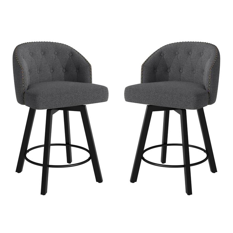 26" Swivel Counter Height Bar Stools Upholstered Counter Stools - 26" H