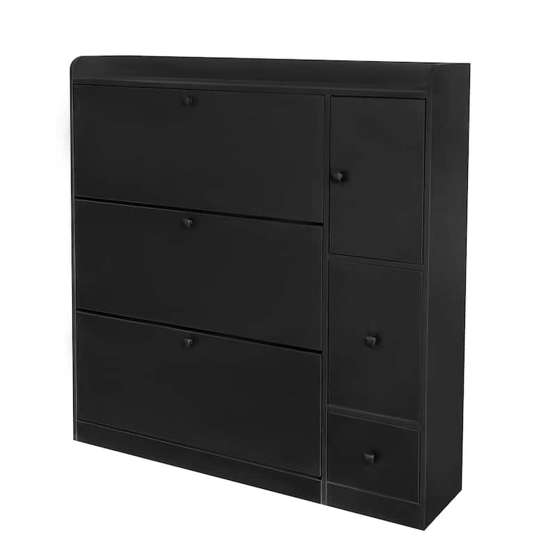 Versatile Shoe Cabinet with 3 Flip Drawers