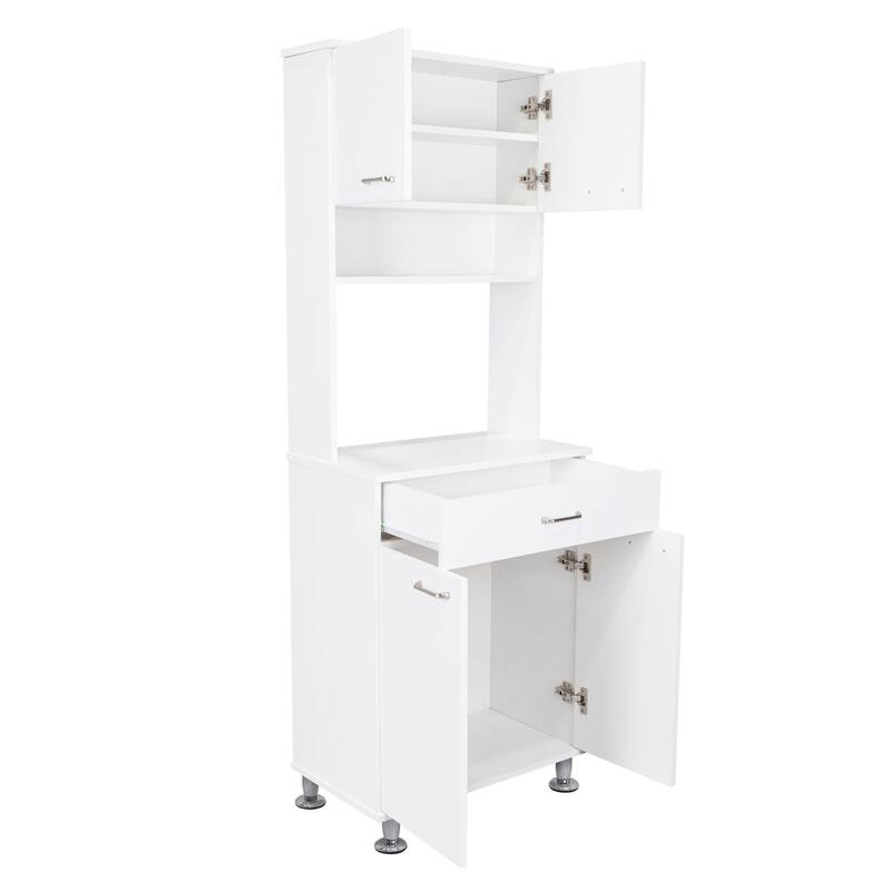 Bay Area Pantry, Two Door Cabinets, One Drawer, Four Adjustable Metal Legs