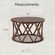 preview thumbnail 12 of 26, COZAYH Farmhouse End Table, Rustic Round Coffee Table with X-Motifs Legs, Wood Textured Top for Boho, French Country Decor