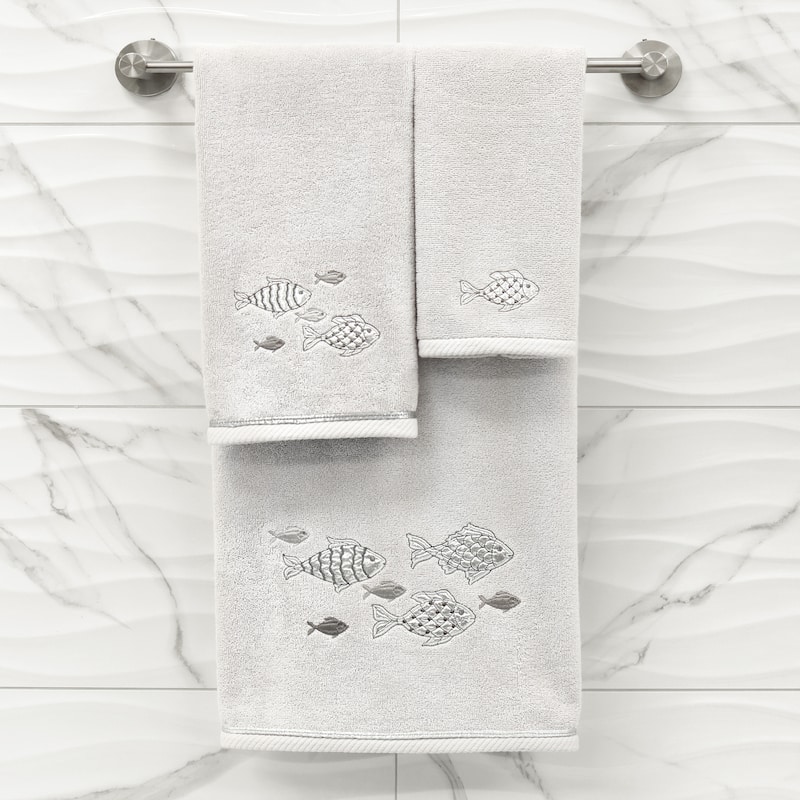 Authentic Hotel and Spa Turkish Cotton Figi 3PC Embellished Towel Set