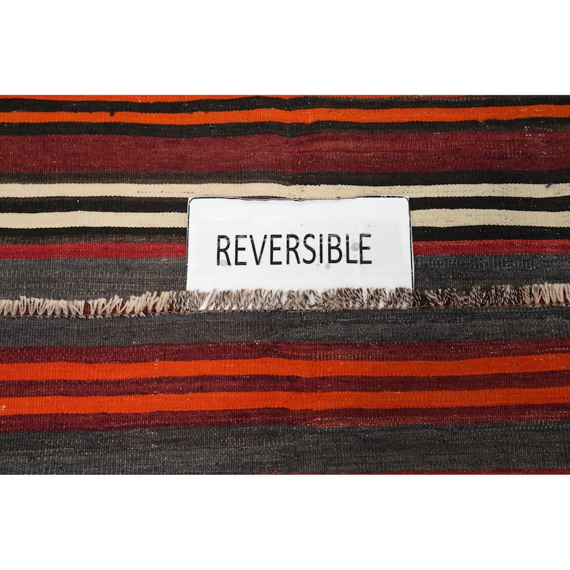 Hand Woven Oriental 100% Wool Carpet Southwestern Geometric Multi-Colored Kilim Area Rug - 9' 0'' X 4' 11''
