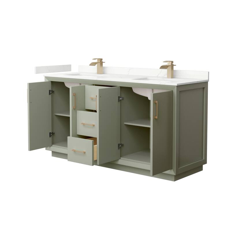 Wyndham Collection WCF414166D-QTZ-UNSMXX Strada 66" Free Standing