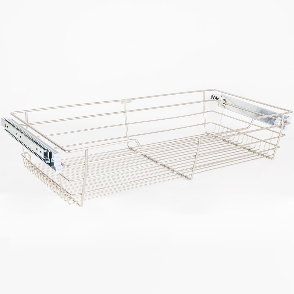Hardware Resources 6" Tall Pull Out Wire Basket with Full Extension