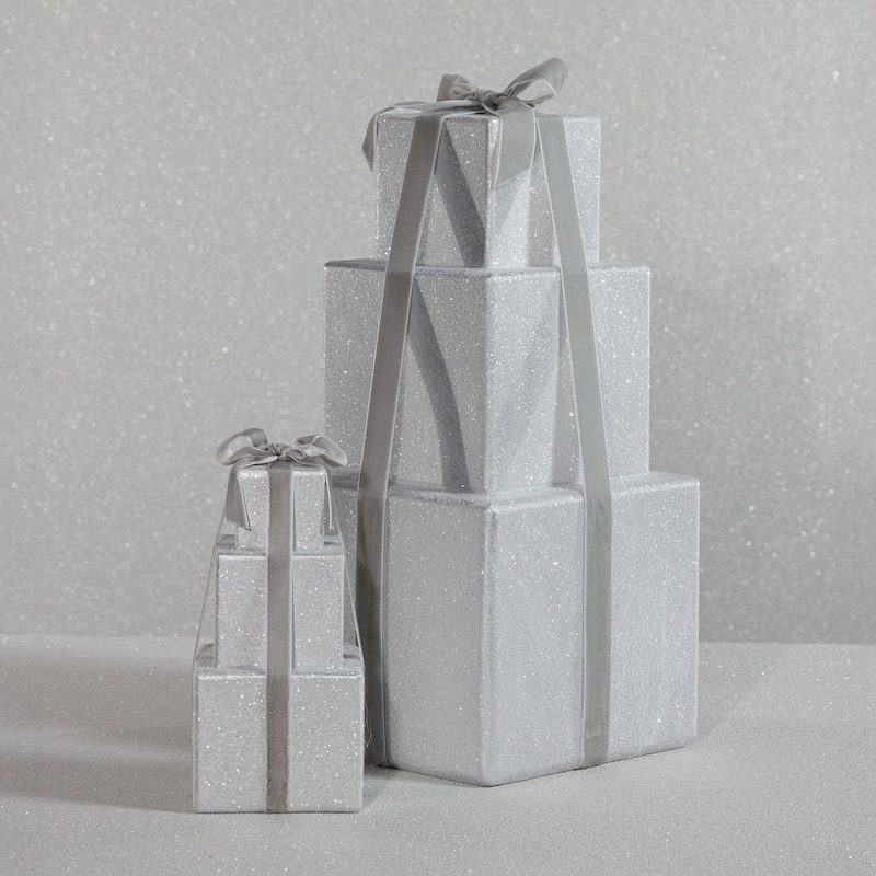 Stacked Presents Holiday Decorative Resin Figurine, 8.5" Tall