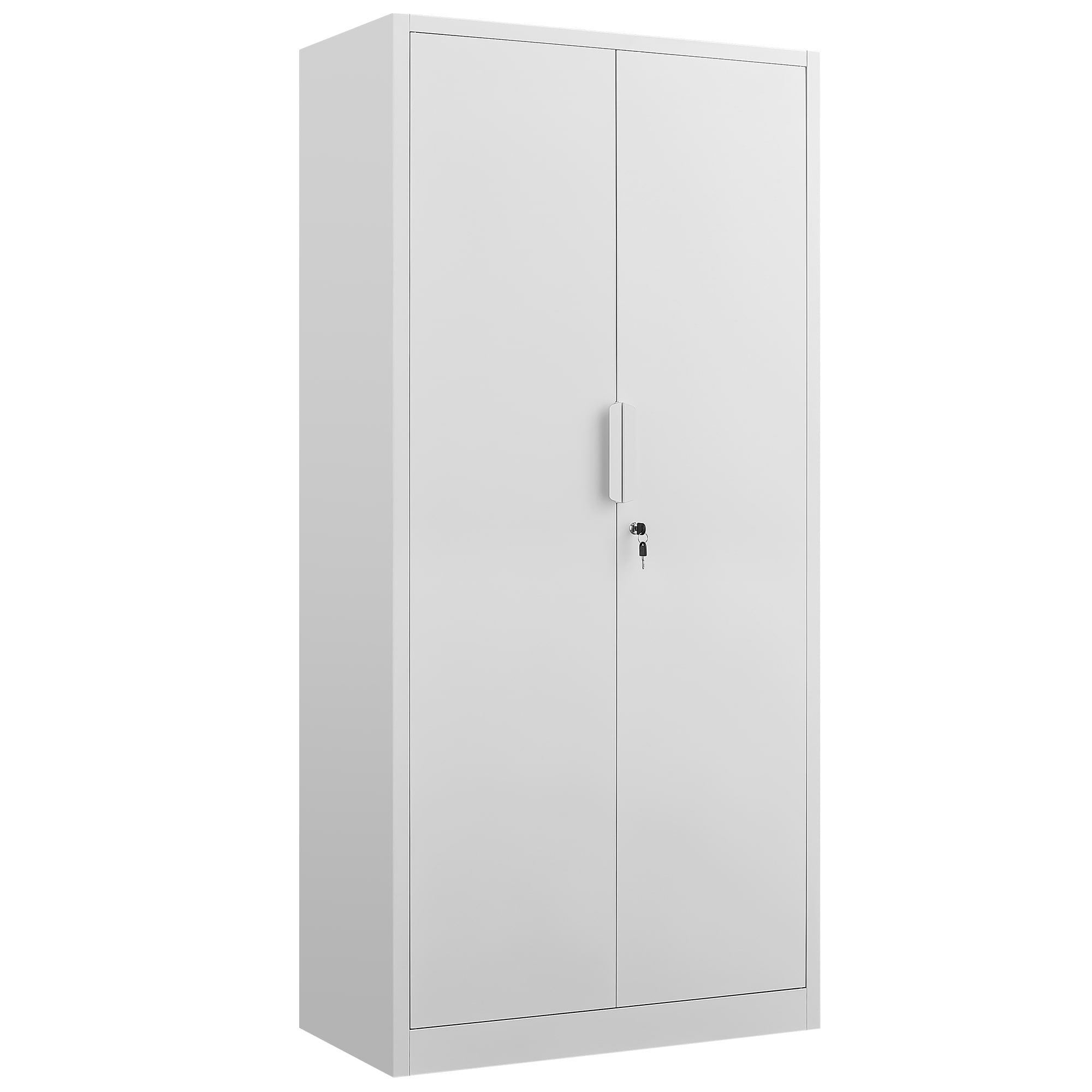Modern 2-Door Filing Cabinet, Organization Cabinet with Lock, 4 Adjustable Shelves, for Home Office, White
