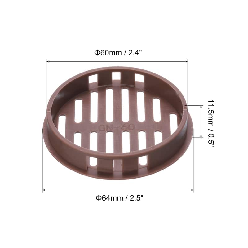 20Pcs 60mm/2.4in Air Vents Circular Soffit Vents, Soffit Vent Cover - 60mm - Drak Brown