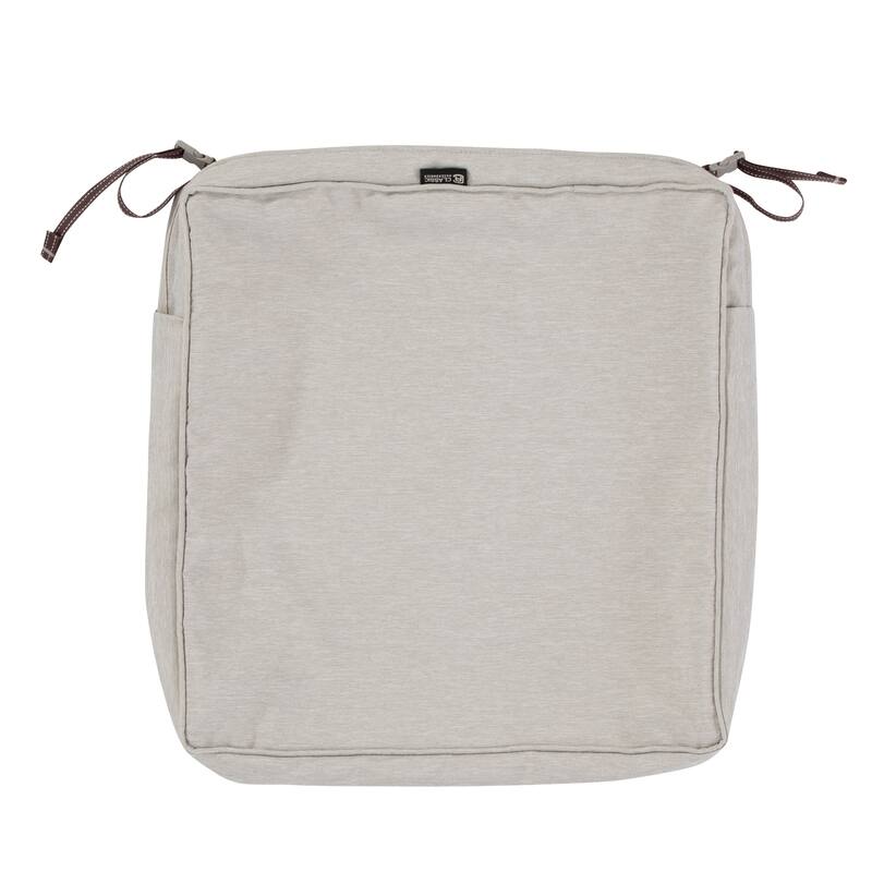 Classic Accessories Montlake Water-resistant Seat Cushion Slip Cover - 17"W x 17"D x 3"Thick - Heather Grey