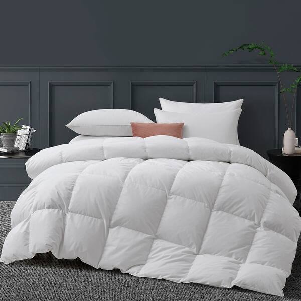 Lightweight & Medium Weight White Goose Feather Down Comforter Bed