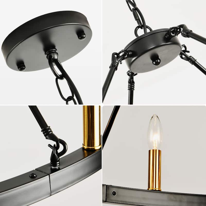 6-Lights ​Curved Arms Wagon Wheel Chandeliers