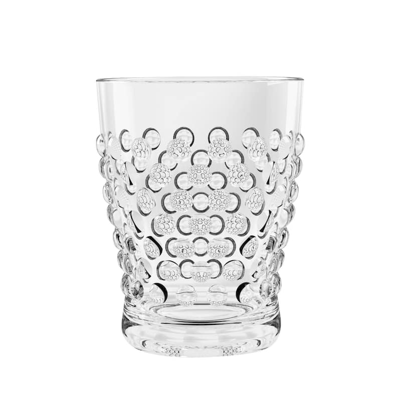Abode Homewares Hobnail Acrylic Drinking Glasses - 14 oz - Set of 6