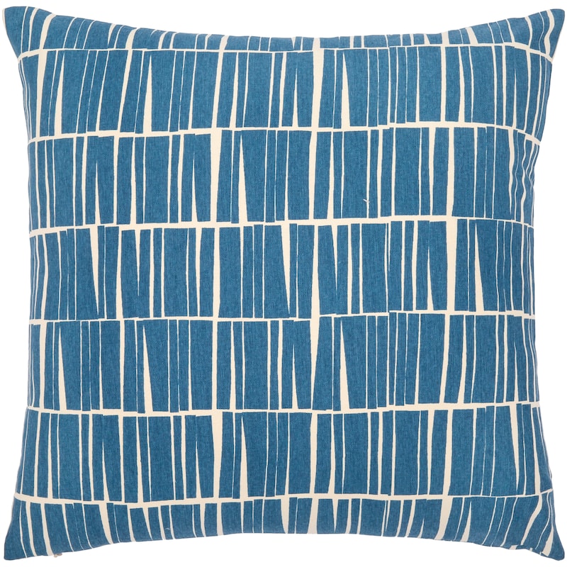 Artistic Weavers Ilayda Abstract Stripe Modern Throw Pillow - 20"H x 20"W - Polyester - Dark Blue