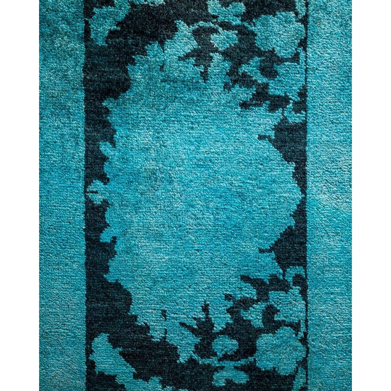 Vibrance, One-of-a-Kind Hand-Knotted Area Rug - Blue, 8' 5" x 9' 8" - 8' 5" x 9' 8"