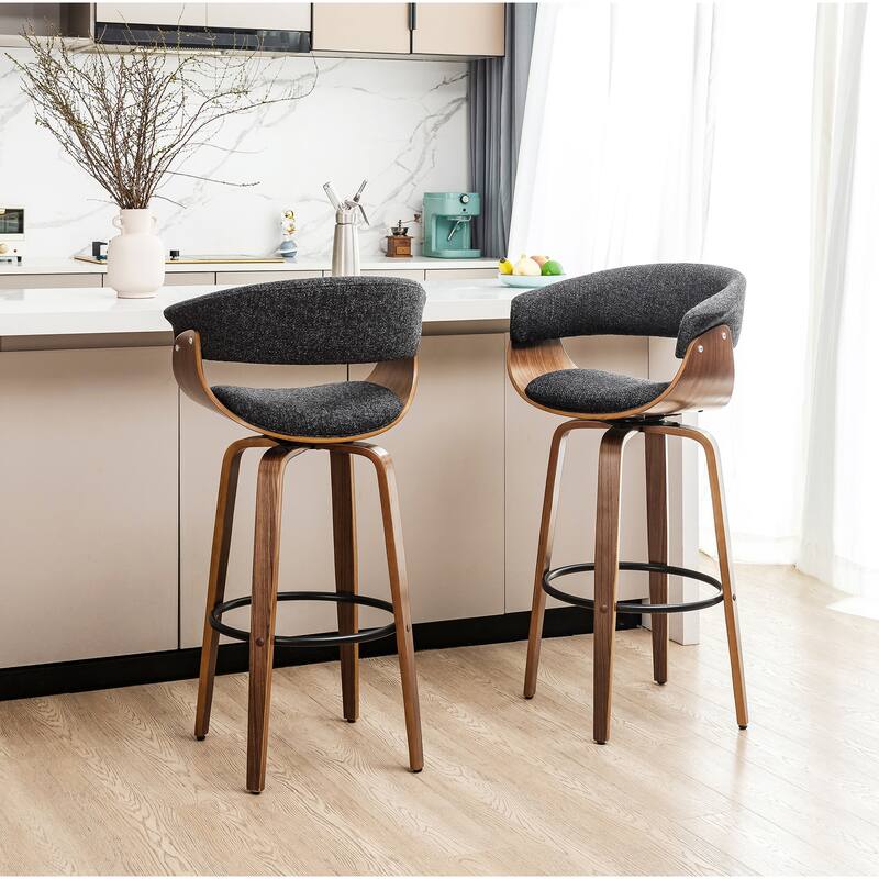 Glitzhome Set of 3 Leatherette Adjustable Swivel Bar Stool Pub Table Set