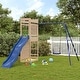 preview thumbnail 14 of 23, vidaXL Swing Set Outdoor Backyard Wooden Playground Equipment for Kids Age 3-8 96.9" x 137.4" x 81.5" Pine