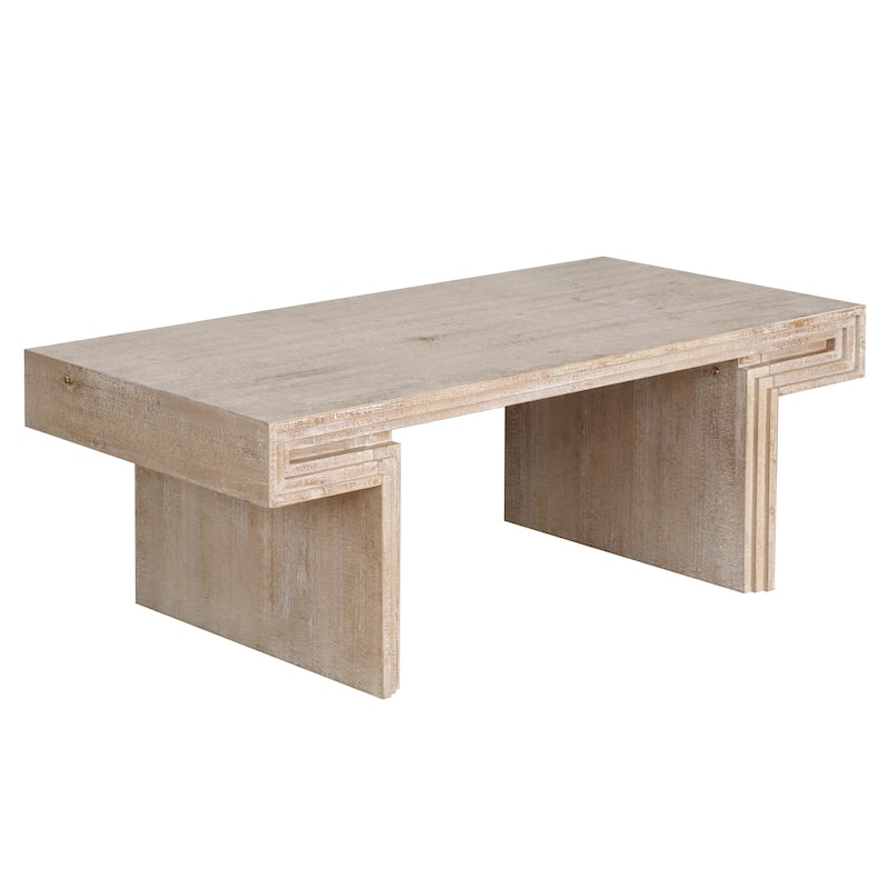 Vintage Industrial Coffee Table,Premium Reclaimed Wood Texture Rectangular Design, Double-Tier Structure with Rustic Finish