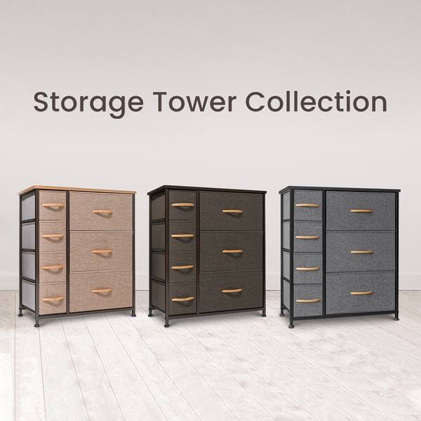 Shop 7 Drawer Vertical Chest Dresser Storage Cabinet With Wood Handles Overstock 31993011