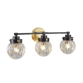 Aspen Creative Bathroom Vanity 3 Lights Fixture, Gold/Black - Bed Bath ...