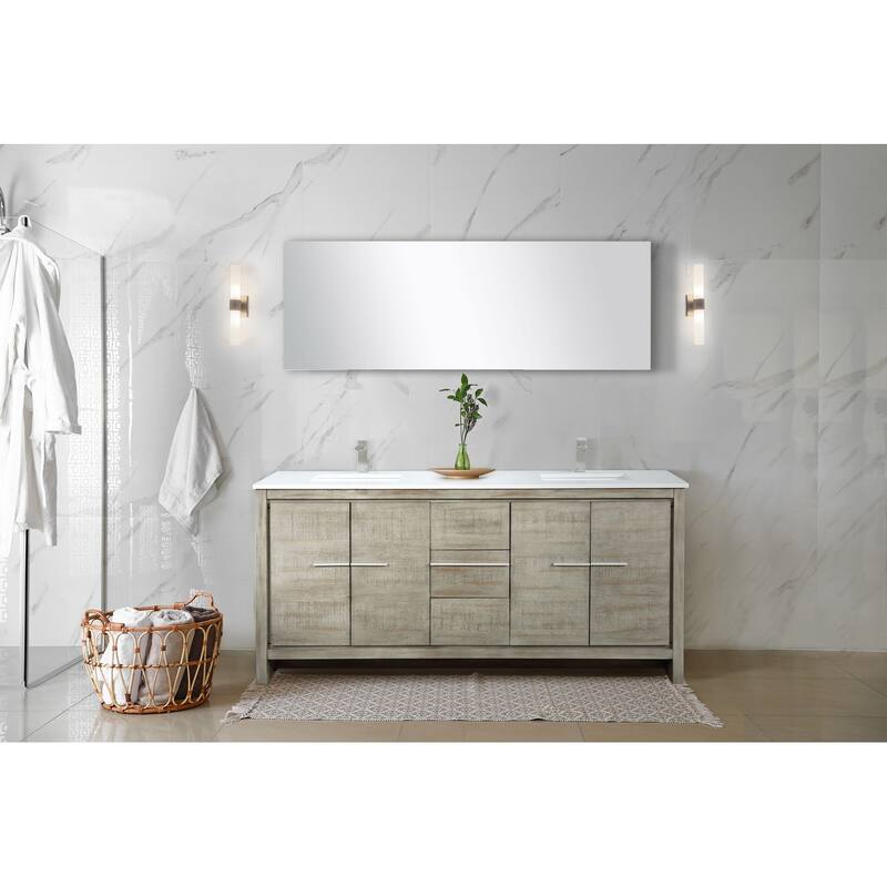 Lafarre 24 in W x 20 in D Rustic Acacia Bath Vanity, Cultured Marble Top and 18 in Mirror