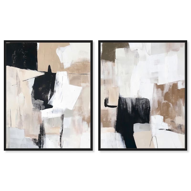 Endless Contrast Canvas Set of 2 by Art Remedy - 16" x 20" - Black