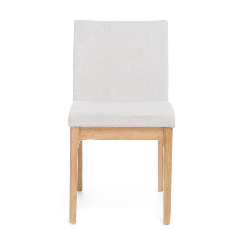 Upholstered Dining Chairs, Fabric Armless Chair with Wooden Legs, Kitchen Side Chairs, Set of 2