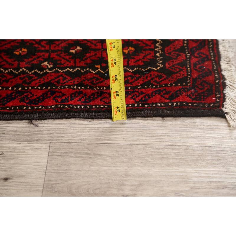 Traditional Persian Balouch Area Rug Hand-knotted Wool Carpet - 3'8" x 7'2"